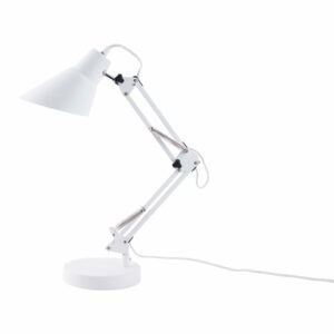 Bílá železná stolní lampa Leitmotiv Fit
