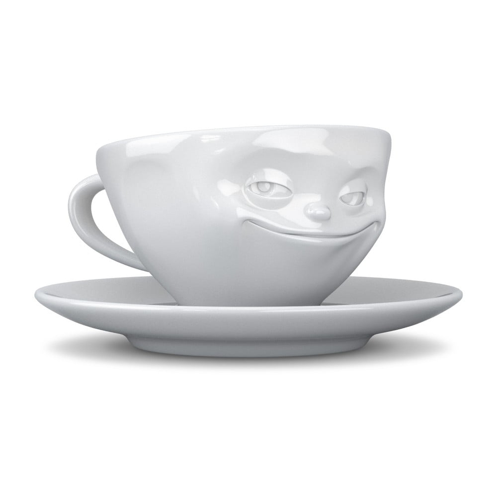Bílý porcelánový šálek na kávu 58products Smiley