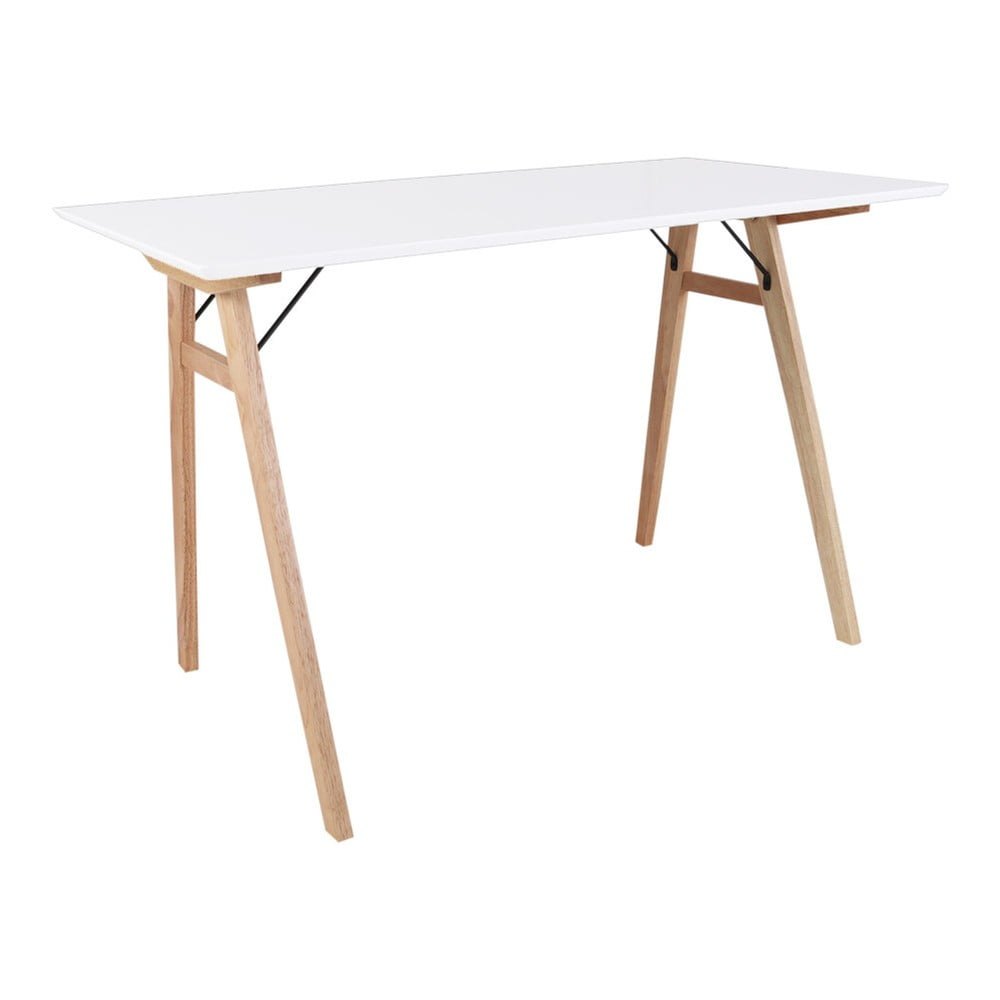 Bílý stůl s hnědýma nohama House Nordic Vojens Desk