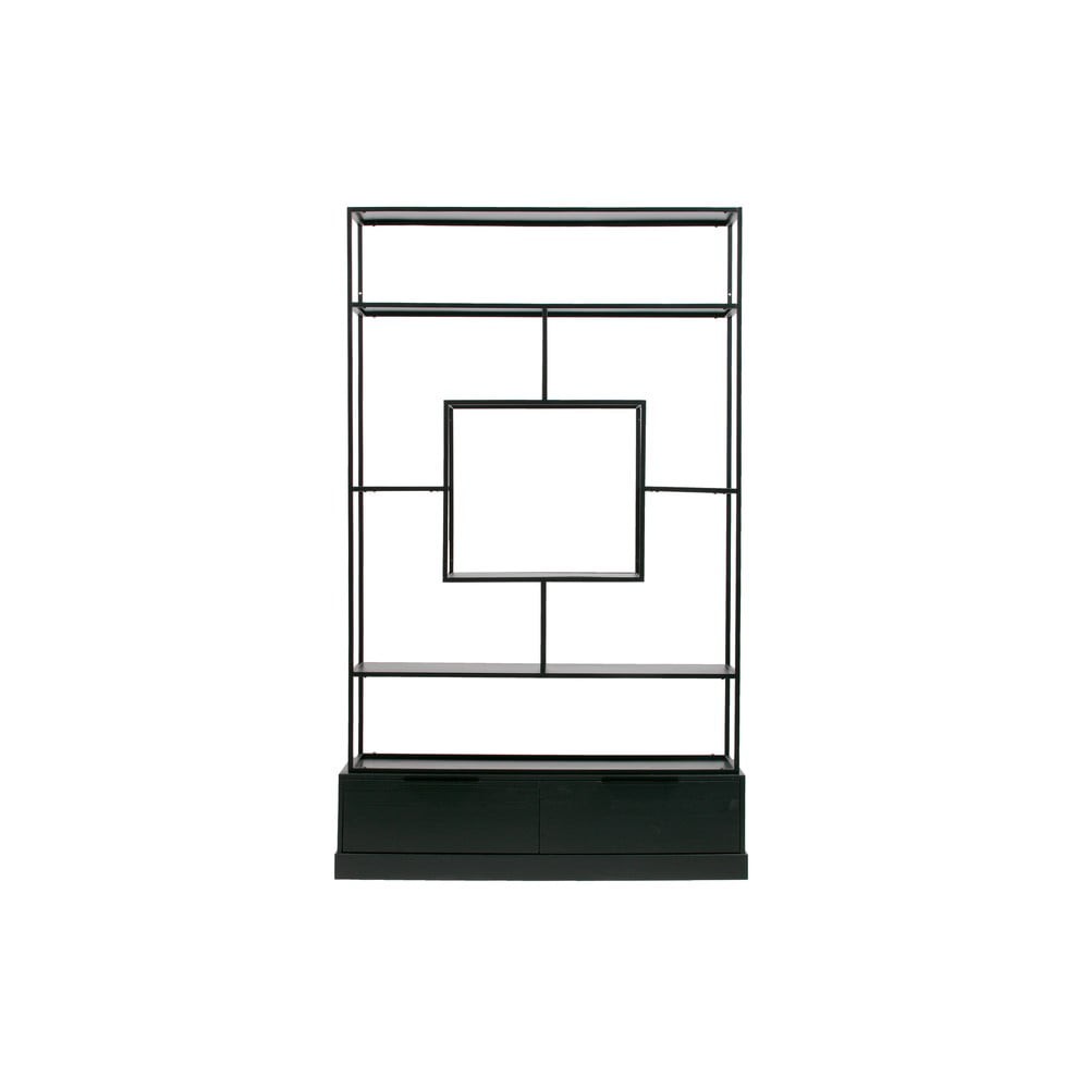 Černá kovová knihovna 126x204 cm Fons - WOOOD