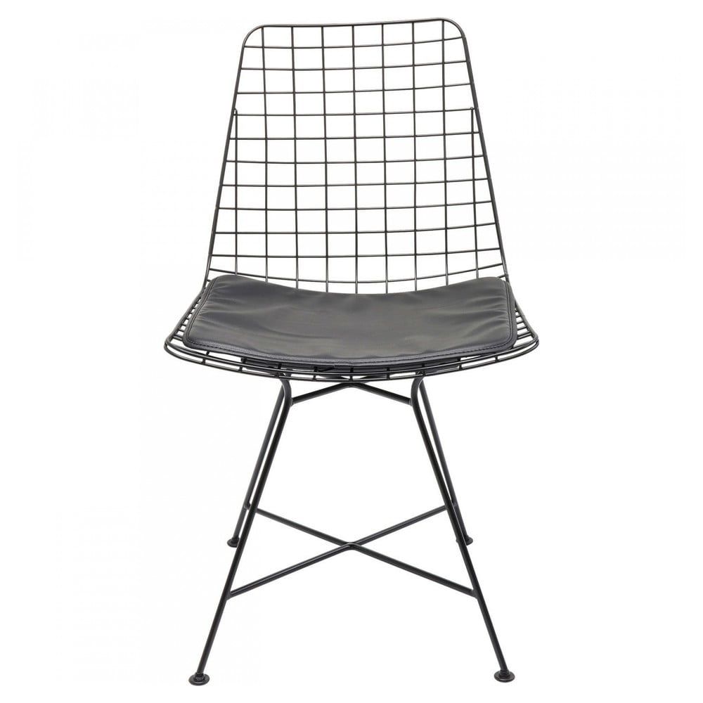 Černá ocelová jídelní židle Kare Design Grid