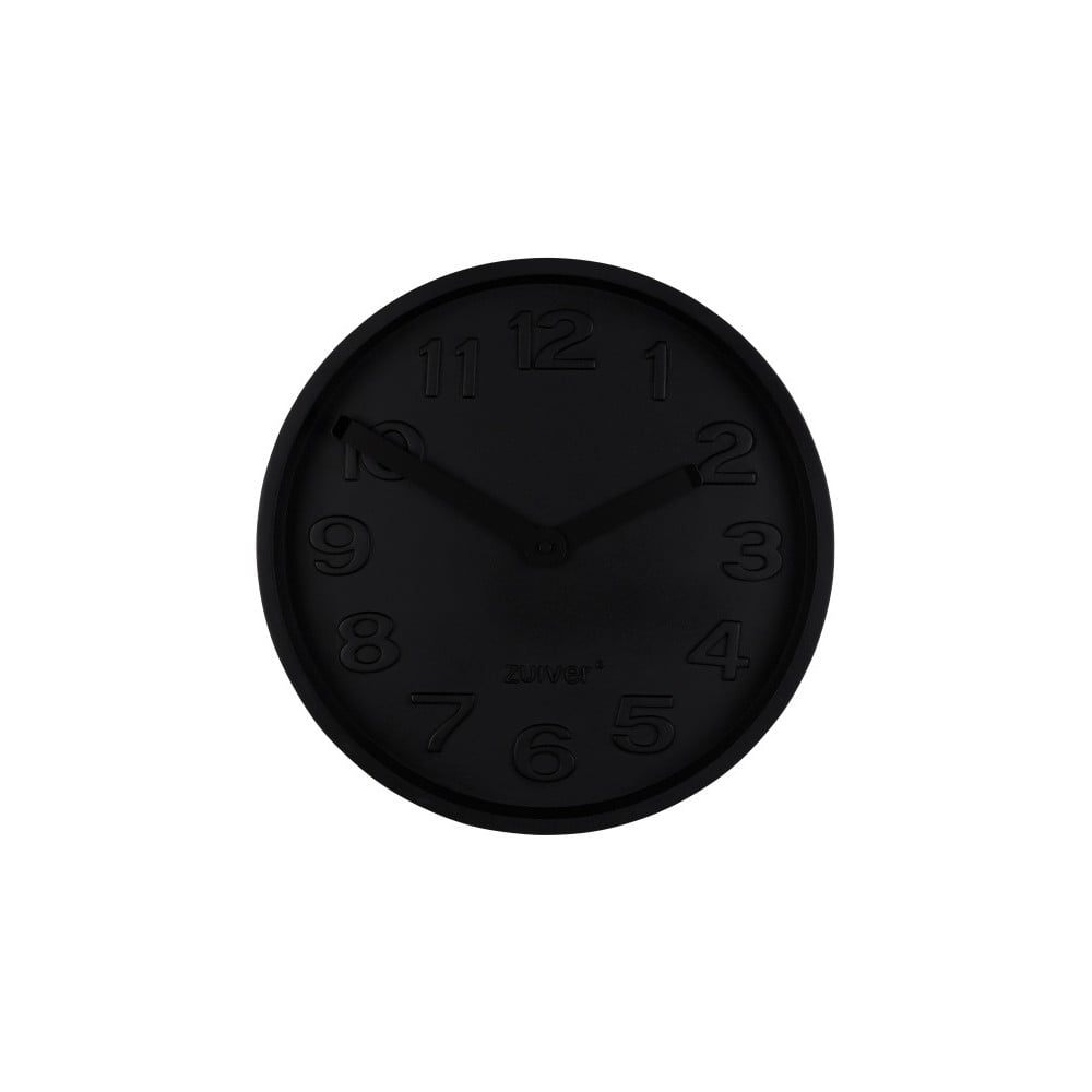 Černé betonové nástěnné hodiny s černými ručičkami Zuiver Concrete