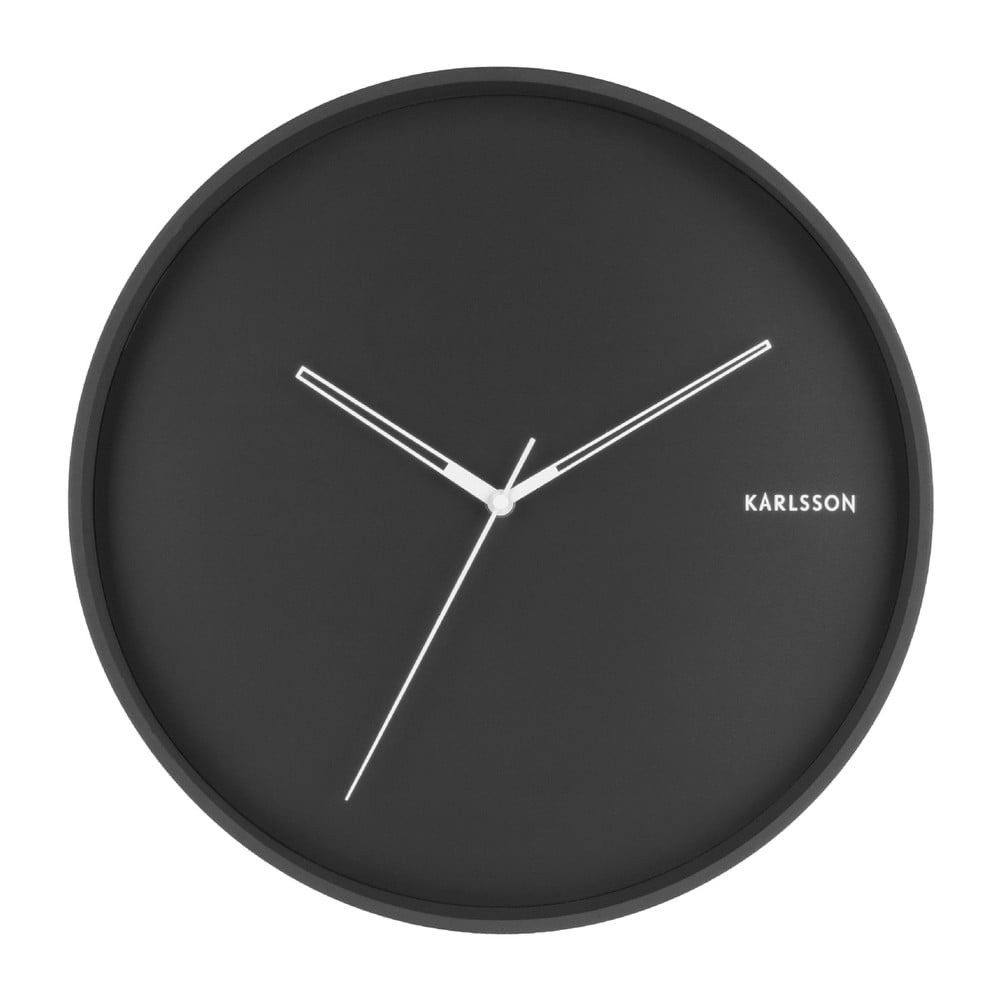 Černé nástěnné hodiny Karlsson Hue