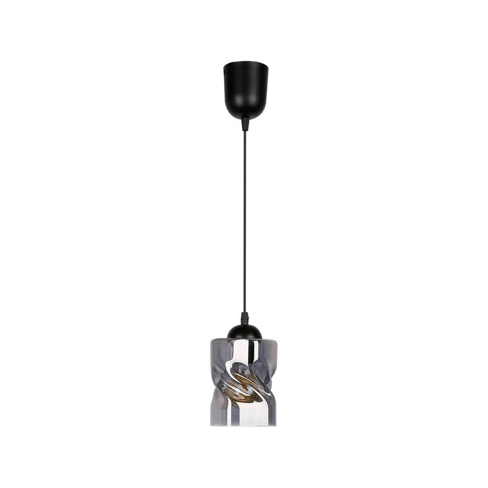 Černé závěsné svítidlo se skleněným stínidlem ø 10 cm Felis – Candellux Lighting