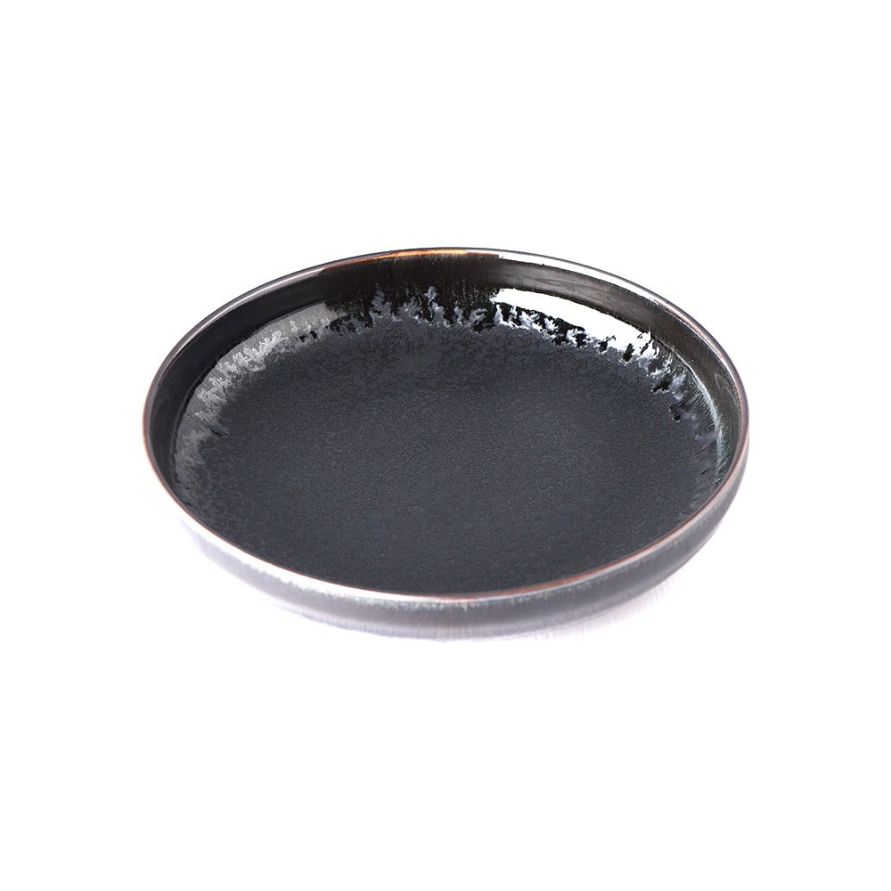 Černý keramický talíř se zvednutým okrajem MIJ Matt