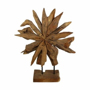 Dekorace z neopracovaného teakového dřeva HSM collection Sunflower