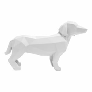 Matně bílá soška PT LIVING Origami Standing Dog