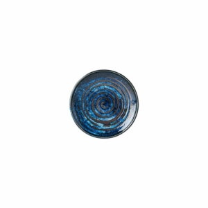 Modrý keramický talíř MIJ Copper Swirl