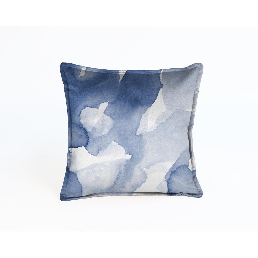 Modrý sametový polštář Velvet Atelier Abstract