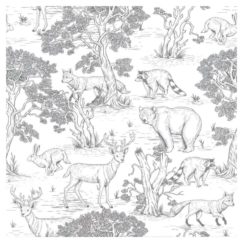 Nástěnná tapeta s motivem lesních zvířat Dekornik