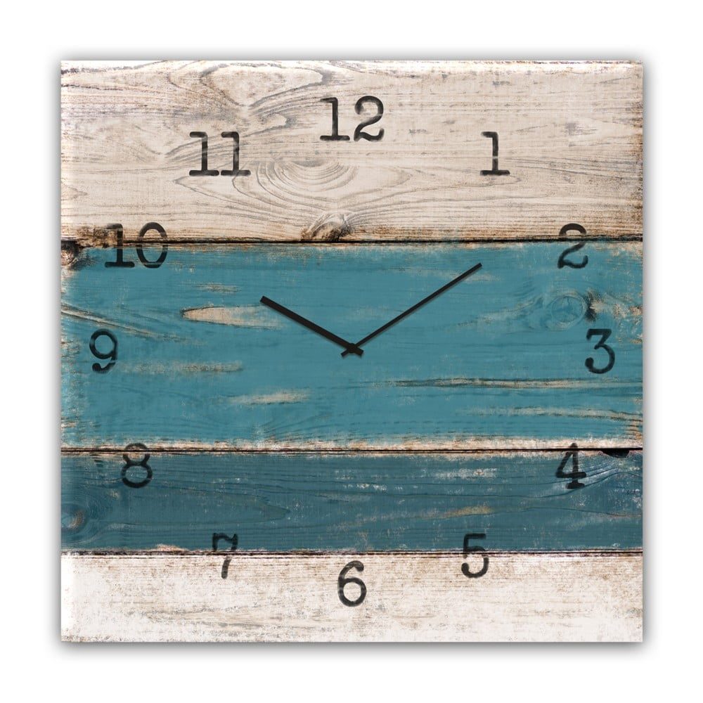 Nástěnné hodiny Styler Glassclock Blue Wood