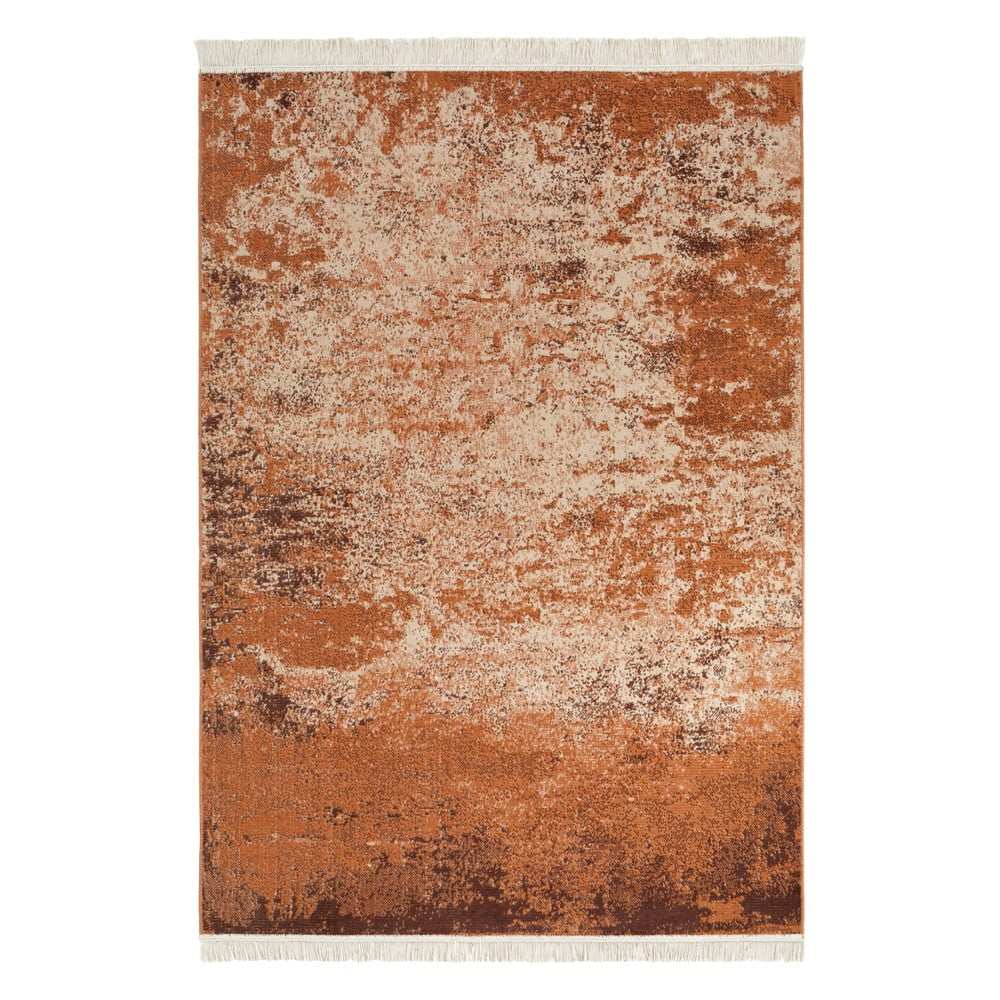 Oranžový koberec s podílem recyklované bavlny Nouristan