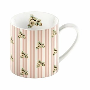 Růžový porcelánový hrnek s proužky Creative Tops Cottage Flower