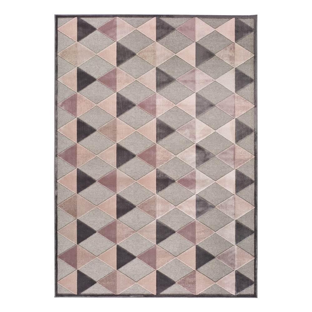 Šedo-růžový koberec Universal Farashe Triangle