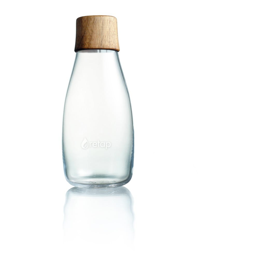 Skleněná lahev s dřevěným víčkem ReTap