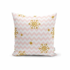 Vánoční povlak na polštář Minimalist Cushion Covers Golden Snowflakes