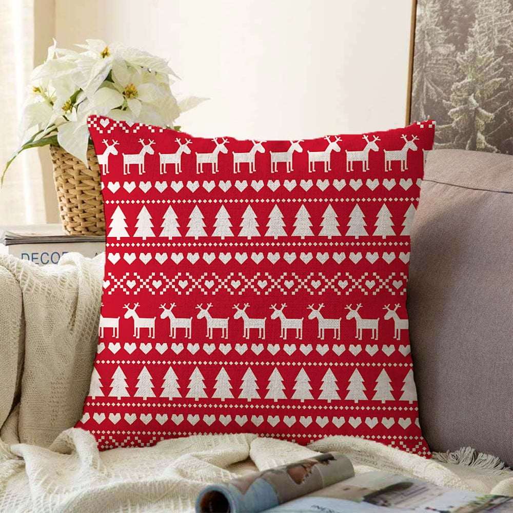 Vánoční žinylkový povlak na polštář Minimalist Cushion Covers Merry Christmas