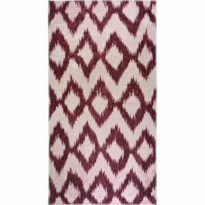Vínovo-bílý pratelný koberec běhoun 80x200 cm – Vitaus