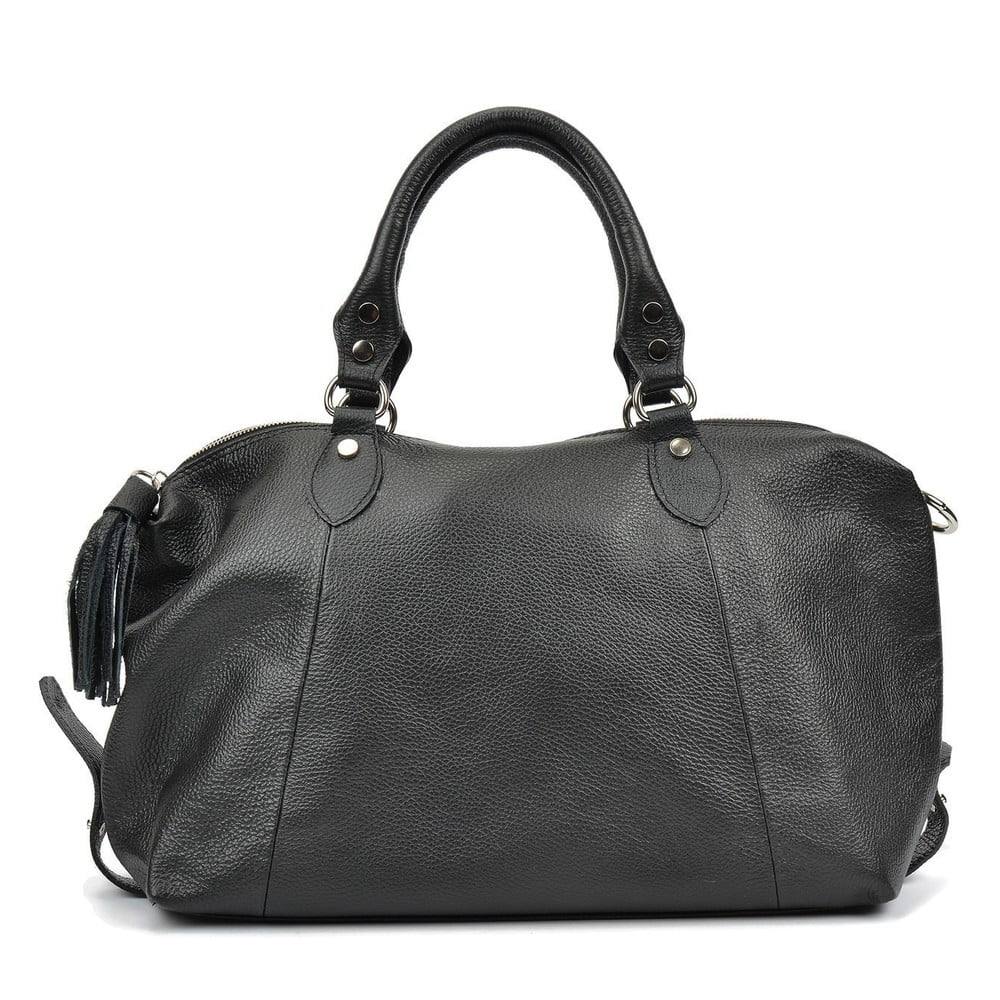 Černá kožená kabelka Mangotti Bags Vivi