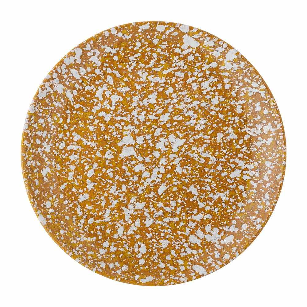 Oranžovo-bílý kameninový dezertní talíř Bloomingville Carmel