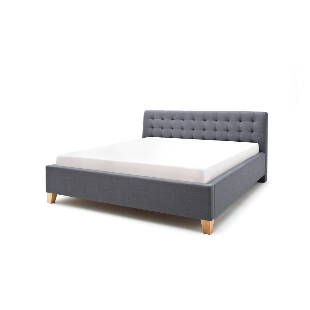 Šedá čalouněná dvoulůžková postel 180x200 cm Lucca – Meise Möbel