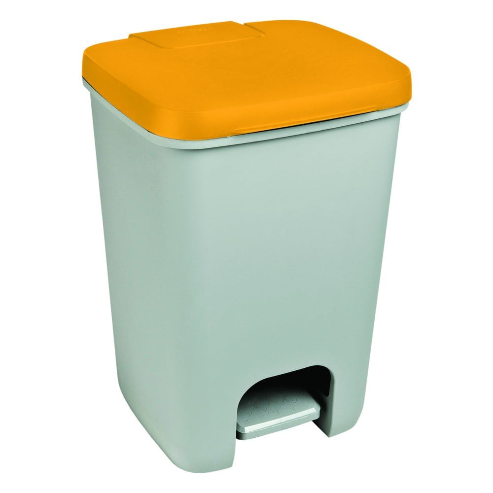 Šedo-oranžový odpadkový koš Curver Essentials