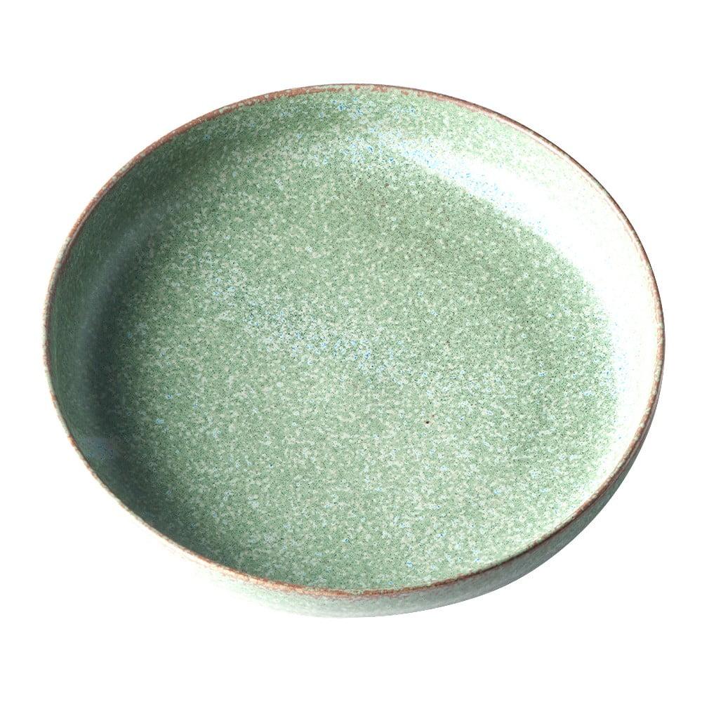 Zelený keramický dezertní talíř MIJ Fade