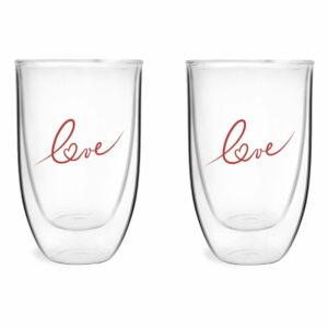 Sada 2 dvoustěných sklenic s potiskem Love Vialli Design