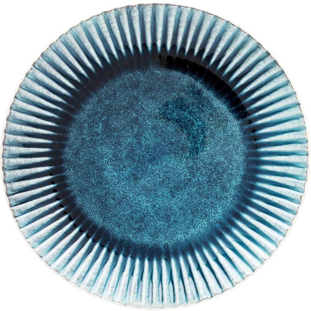Modrý kameninový talíř Kare Design Mustique Rim