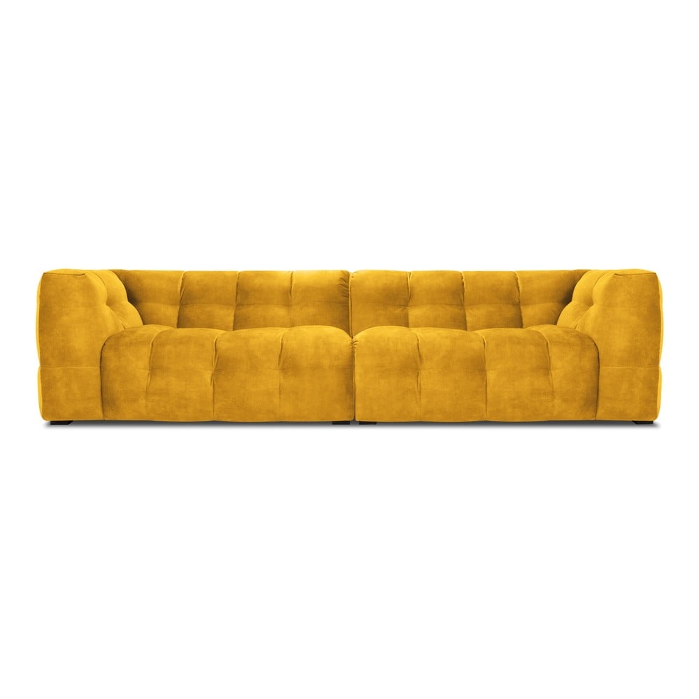 Žlutá sametová pohovka Windsor & Co Sofas Vesta