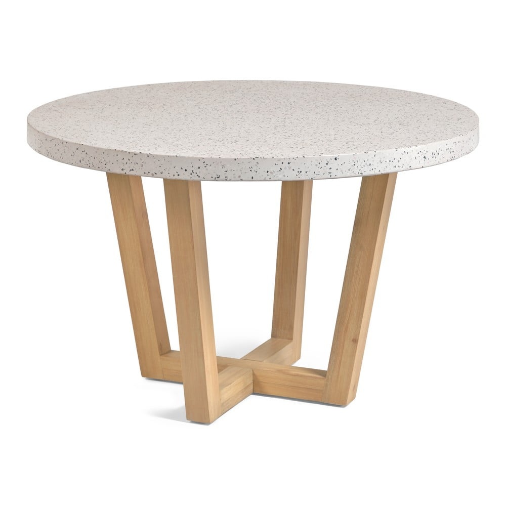 Bílý zahradní stůl s deskou z kamene Kave Home Shanelle