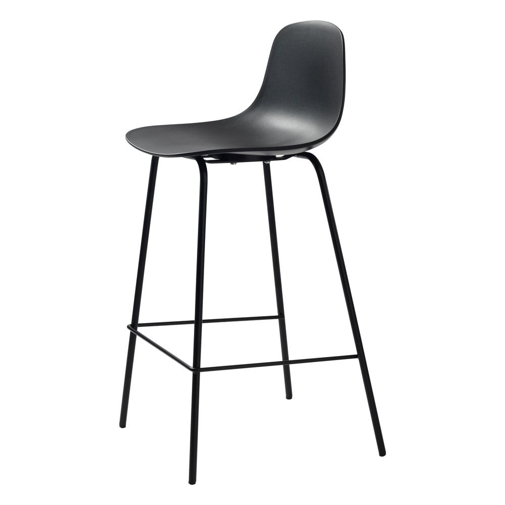 Černá plastová barová židle 92