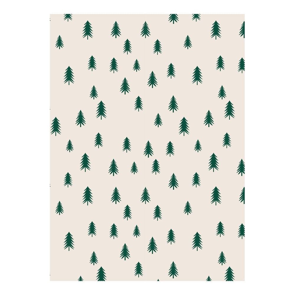 5 archů béžovo-zeleného balícího papíru eleanor stuart Christmas Trees