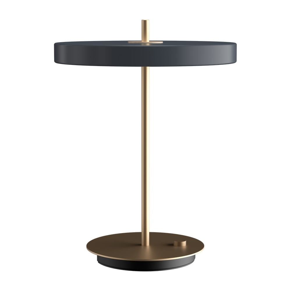 Antracitová LED stmívatelná stolní lampa s kovovým stínidlem (výška 41