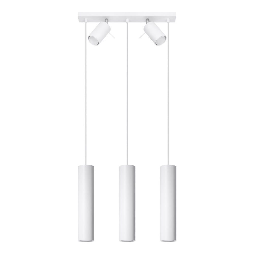 Bílé závěsné svítidlo s kovovým stínidlem 45x5 cm Etna - Nice Lamps