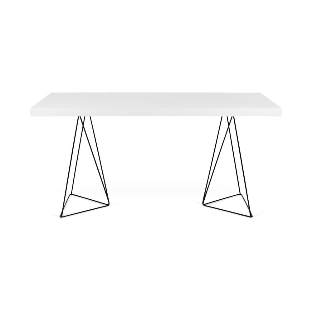 Bílý jídelní stůl s kovovými nohami TemaHome Trestle