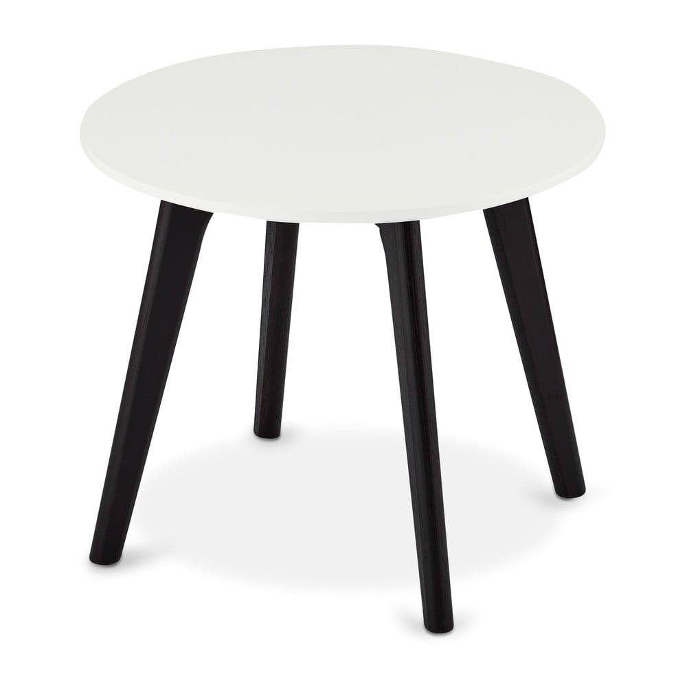 Černo-bílý konferenční stolek s nohami z dubového dřeva Furnhouse Life