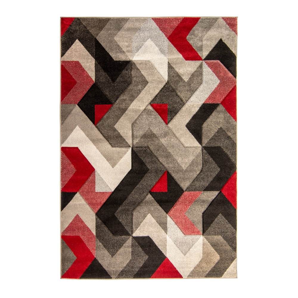 Červeno-šedý koberec Flair Rugs Aurora