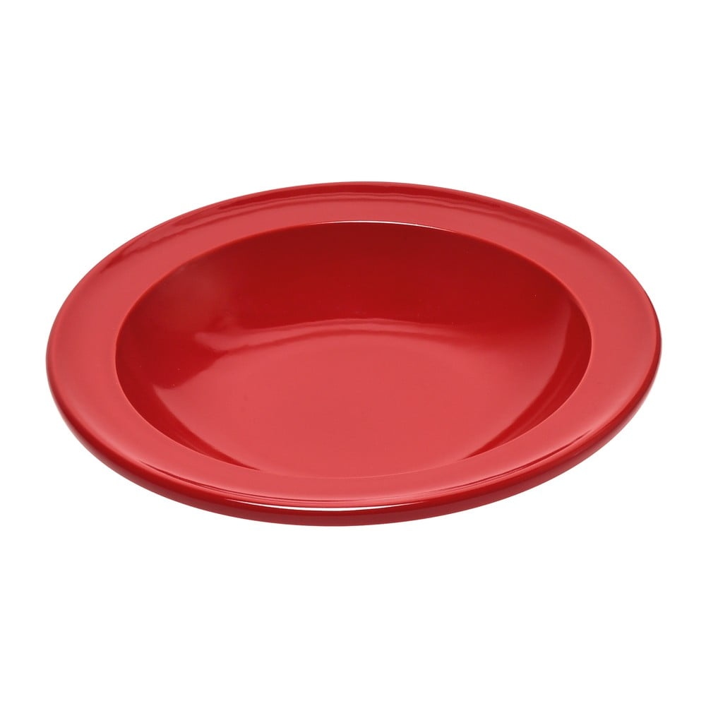 Červený keramický polévkový talíř Emile Henry