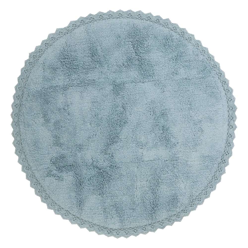 Modrý ručně vyrobený bavlněný koberec Nattiot Perla