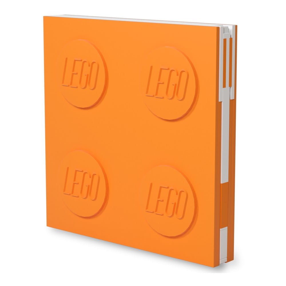 Oranžový čtvercový zápisník s gelovým perem LEGO®