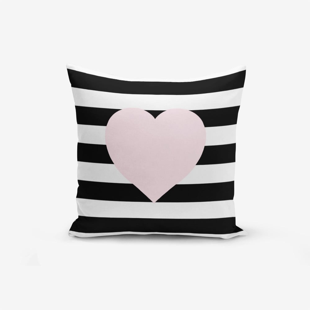Povlak na polštář s příměsí bavlny Minimalist Cushion Covers Striped Pink