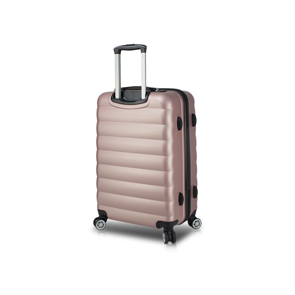 Růžový cestovní kufr na kolečkách s USB portem My Valice COLORS RESSNO Medium Suitcase