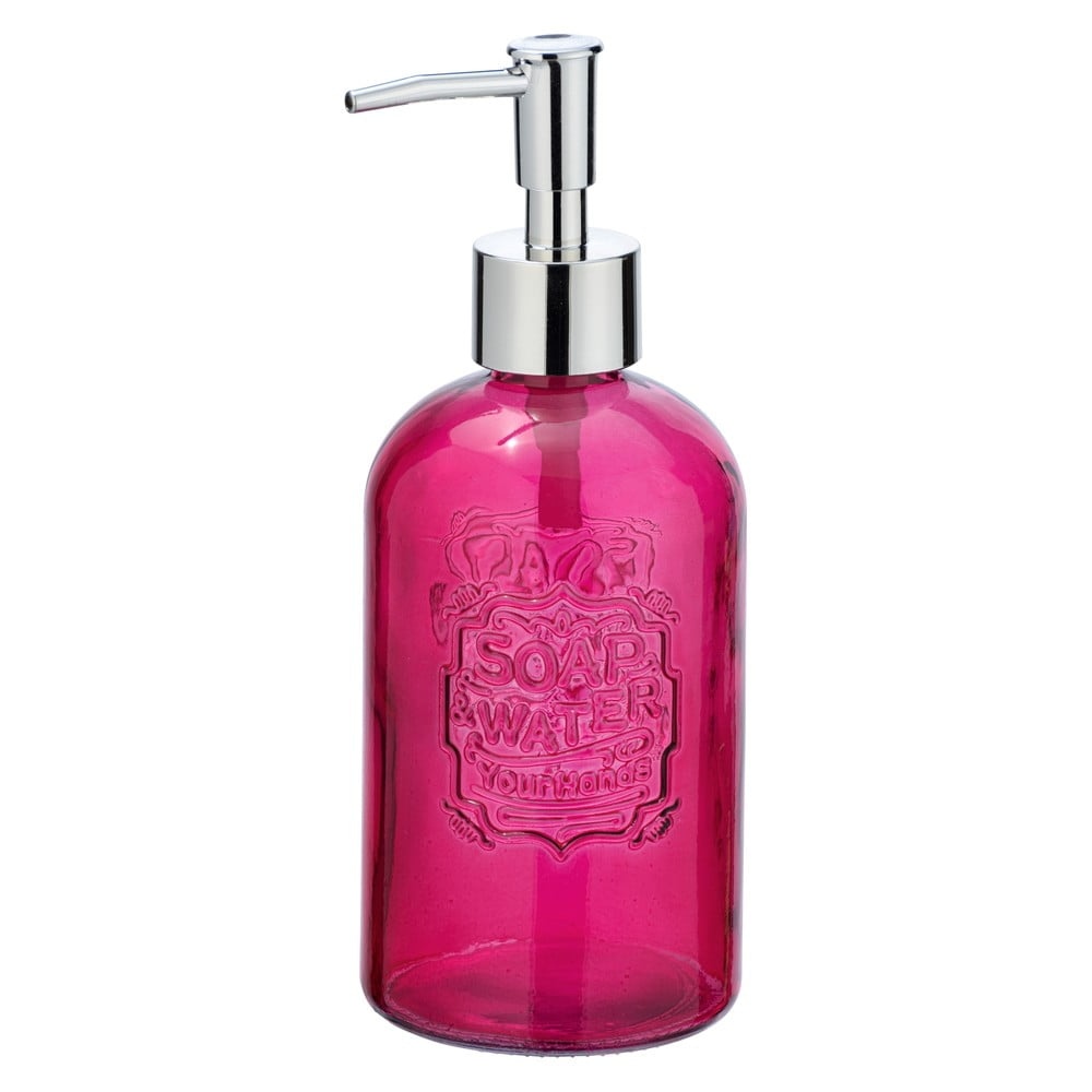 Růžový skleněný dávkovač na mýdlo Wenko Vetro