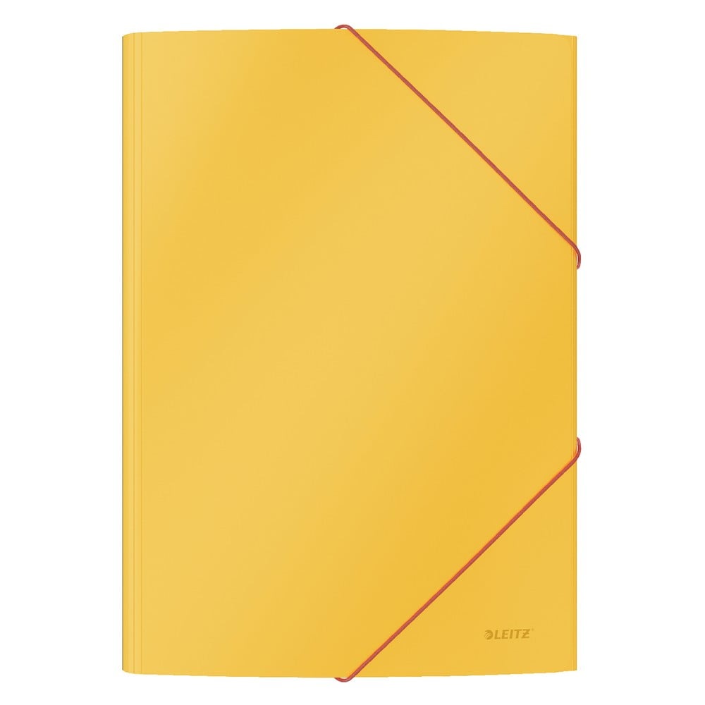 Sada 10 žlutých kancelářských desek s hebkým povrchem Leitz Cosy