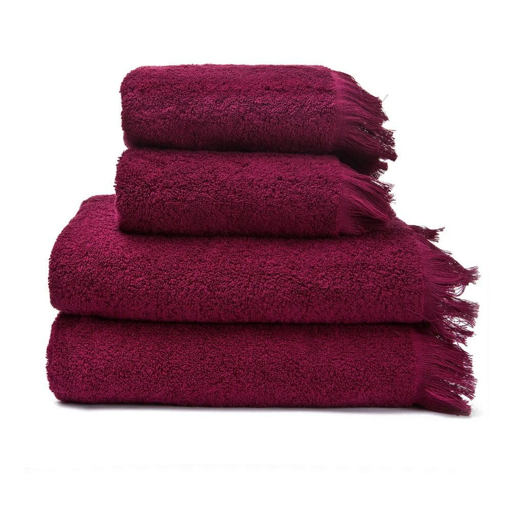 Sada 2 červených ručníků a 2 osušek ze 100% bavlny Bonami Selection