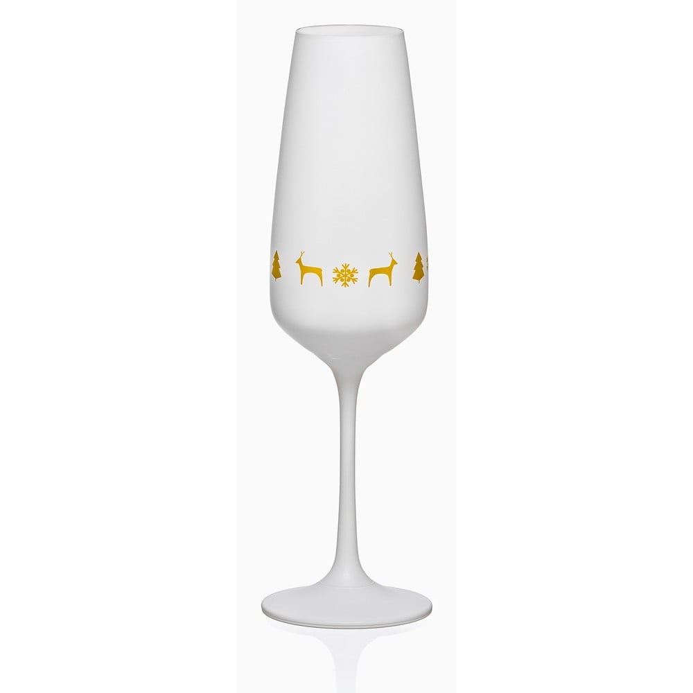 Sada 6 bílých sklenic na šampaňské Crystalex Nordic Vintage