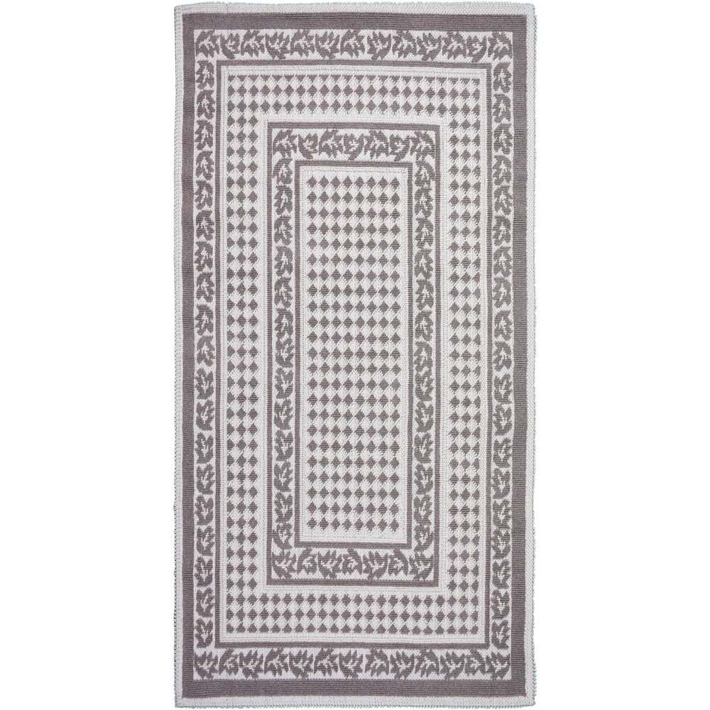 Šedobéžový bavlněný koberec Vitaus Olvia
