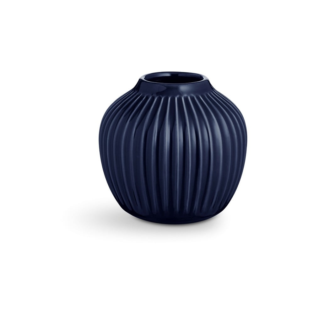Tmavě modrá kameninová váza Kähler Design Hammershoi