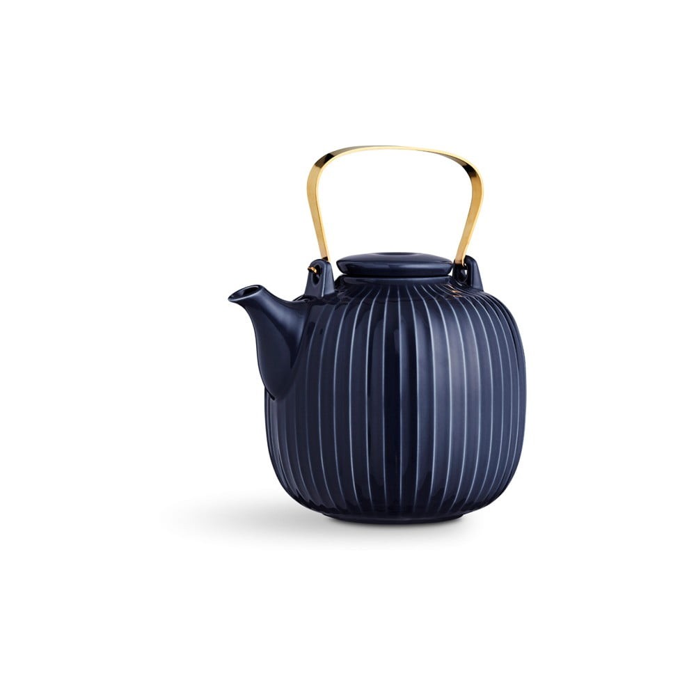 Tmavě modrá porcelánová čajová konvice Kähler Design Hammershoi